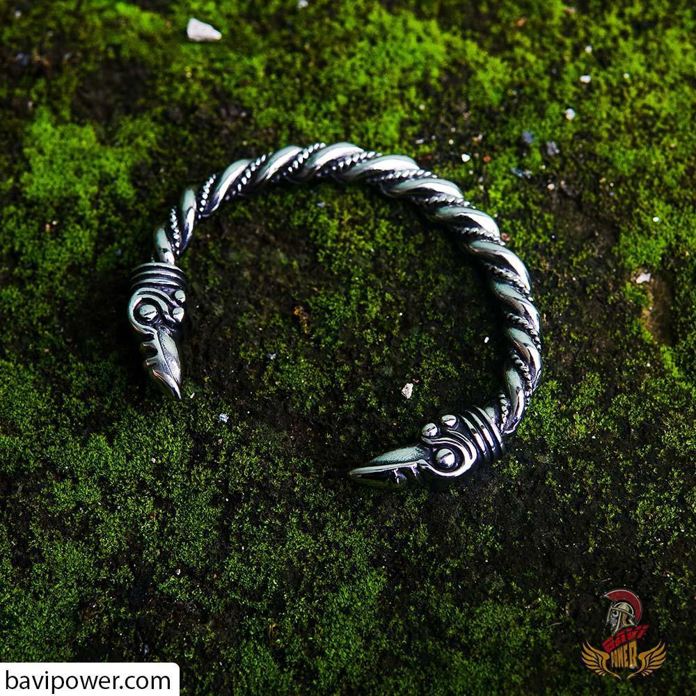 Viking Raven Head Bracelet