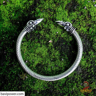 Viking Raven Head Flexible Bracelet