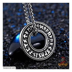 Viking Rune Circle Pendant Necklace