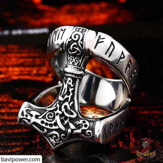 Viking Runic Thor's Hammer Ring