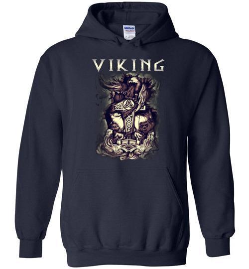 bavipower-viking-jewelry-Viking T-shirt BVP001-BaViPower-Gildan Heavy Blend Hoodie-Navy-S-BaViPower