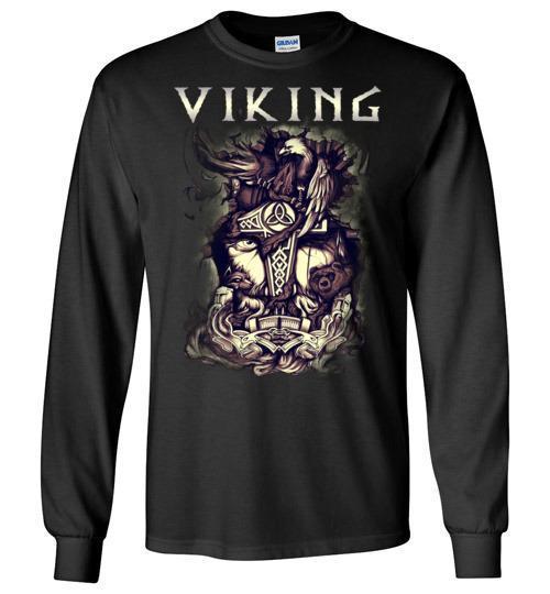 bavipower-viking-jewelry-Viking T-shirt BVP001-BaViPower-Gildan Long Sleeve T-Shirt-Black-S-BaViPower