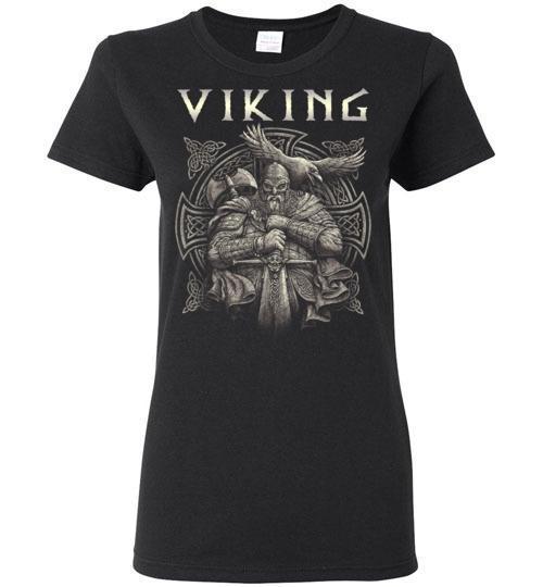 bavipower-viking-jewelry-Viking T-shirt BVP002-BaViPower-Gildan Ladies Short-Sleeve-Black-S-BaViPower
