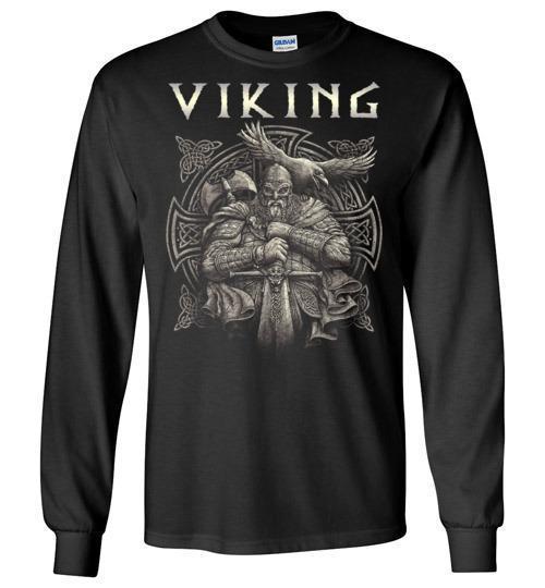 bavipower-viking-jewelry-Viking T-shirt BVP002-BaViPower-Gildan Long Sleeve T-Shirt-Black-S-BaViPower