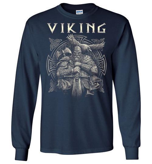 bavipower-viking-jewelry-Viking T-shirt BVP002-BaViPower-Gildan Long Sleeve T-Shirt-Navy-S-BaViPower