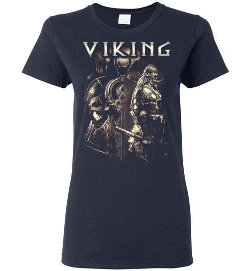bavipower-viking-jewelry-Viking T-shirt BVP003-BaViPower-Gildan Ladies Short-Sleeve-Navy-S-BaViPower