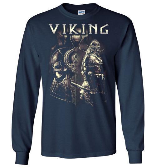 bavipower-viking-jewelry-Viking T-shirt BVP003-BaViPower-Gildan Long Sleeve T-Shirt-Navy-S-BaViPower