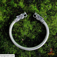 Viking Wolf Head Flexible Bracelet