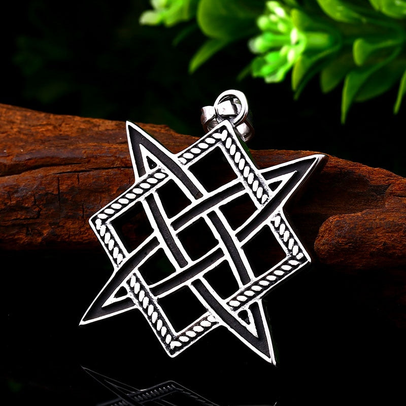 Stainless Steel Slavic Lada Star Viking Sun Pendant Necklace