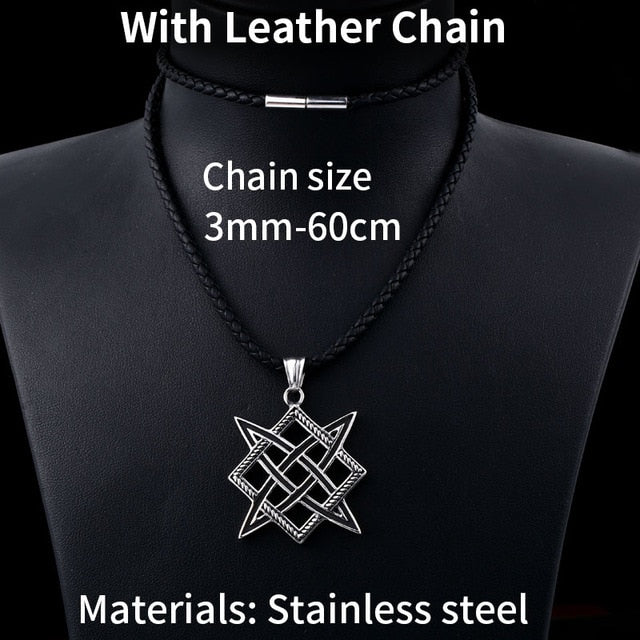 Stainless Steel Slavic Lada Star Viking Sun Pendant Necklace
