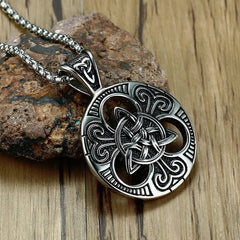 Stainless Steel Celtic Triquetra Pendant Necklace with Box Chain