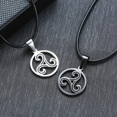 Stainless Steel Celtic Triskele Trinity Knot Pendant Necklace