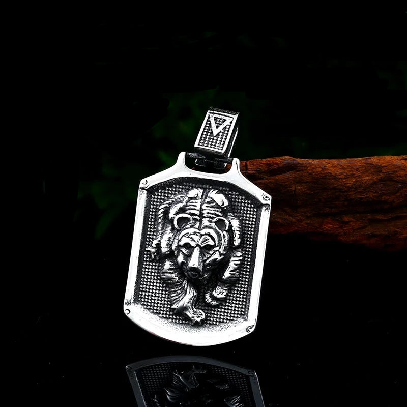 Stainless Steel Viking Berserker Bear Amulet Pendant Necklace