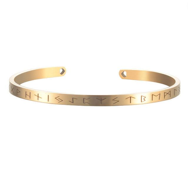 Stainless Steel Viking Rune Circle Simple Bracelet